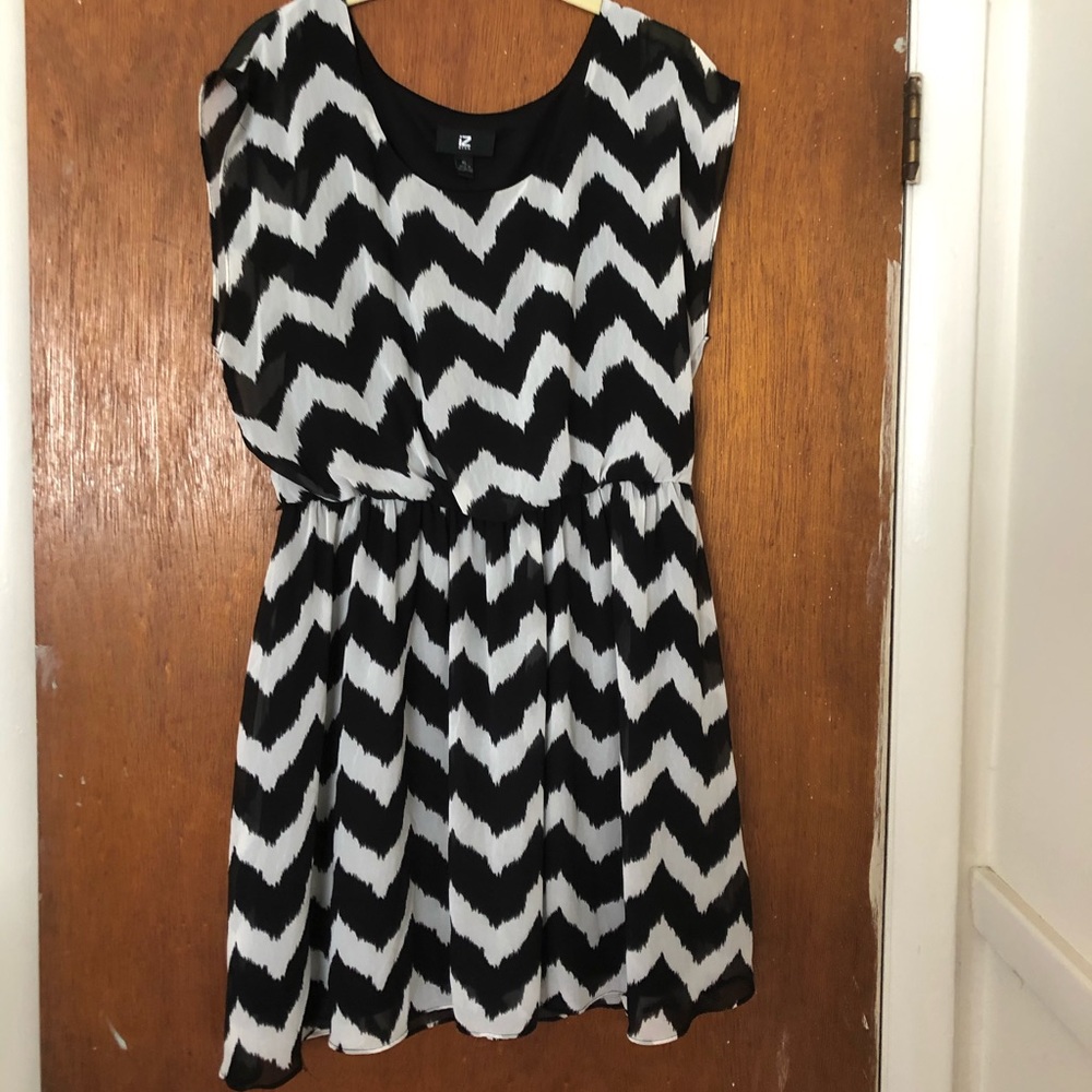 Black and white chevron dress